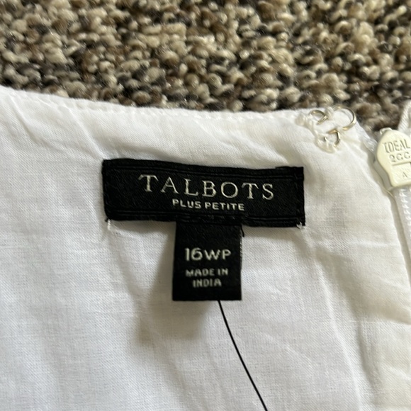 Talbots White Linen Sleeveless Dress Talbots Embroidered Dress - Picture 2 of 11